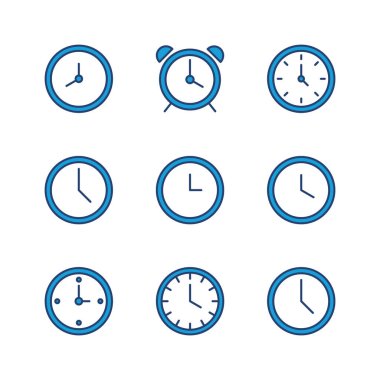 Saat simgesi ayarlandı. Zaman simgesi vektörü. simge simgesini izle