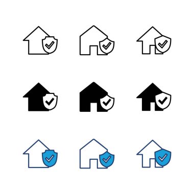 Ev sigortası ikonu. ev koruma simgesi.