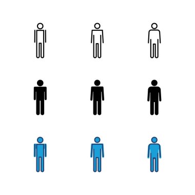 Erkek simgesi seti. Erkek ikon vektörü. insan sembolü