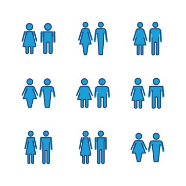 Erkek ve kadın ikonu seti. erkek ve kadın sembolü