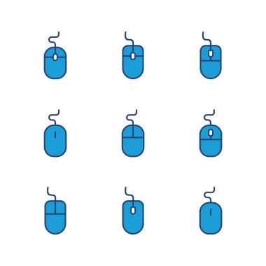 Fare simgesi seti. Simge vektörüne tıklayın. işaretleyici simgesi vektörü.