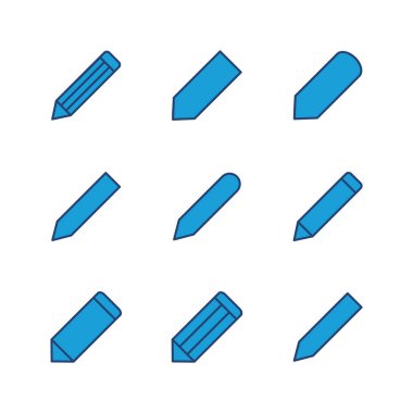 Kalem simgesi seti. kalem sembolü. Simge vektörünü düzenle