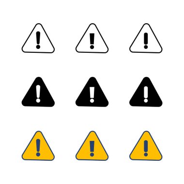 Tehlike işareti. Dikkat işareti simgesi ayarlandı. Tehlike uyarısı işareti