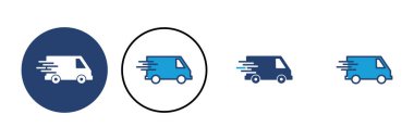 Hızlı nakliye kamyonu ikon vektörü. Teslimat kamyonu ikonu. hızlı dağıtım simgesi