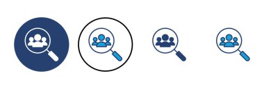 Simge vektörü işe alınıyor. Arama işi boşluk simgesi. İnsan kaynakları konsepti. İşe alım.