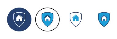 Ev sigortası ikonu vektörü. ev koruma simgesi