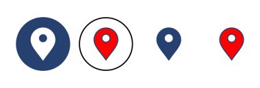 Pin simgesi vektörü. Konum simgesi vektörü. hedef simgesi. harita iğnesi