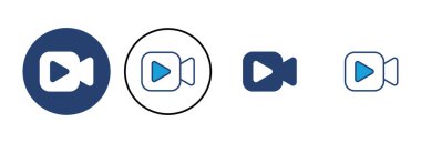 Video simgesi vektörü. Video kamera ikon vektörü. Film tabelası. Sinema