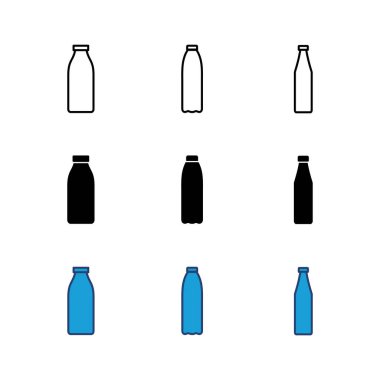 Şişe simgesi seti. şişe vektör simgesi