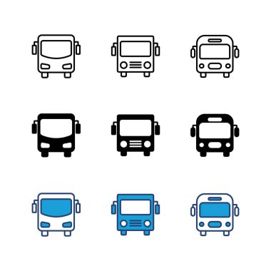 Otobüs simgesi seti. bus vektör simgesi