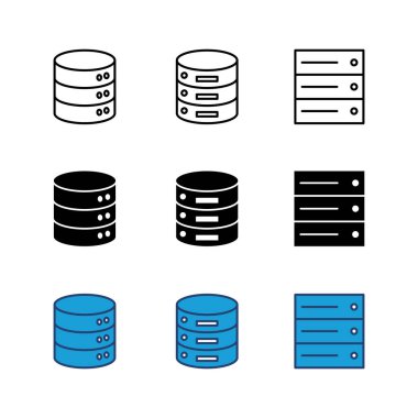 Veritabanı simgesi seti. veritabanı vektörü simgesi