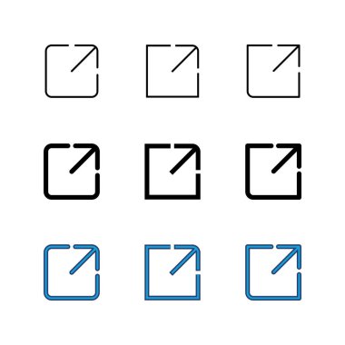 Dış bağlantı simgesi seti. bağlantı simgesi vektörü. hiper bağlantı sembolü