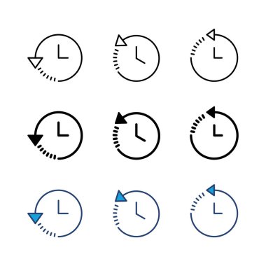 Tarih simgesi seti. son olay geçmişi