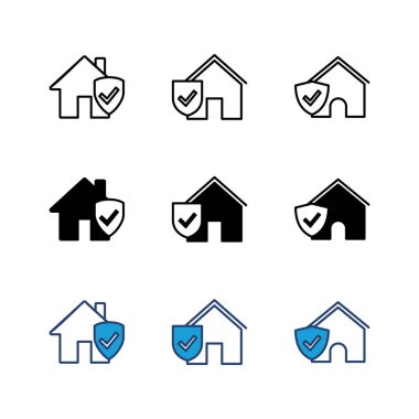 Ev sigortası ikonu. ev koruma simgesi.