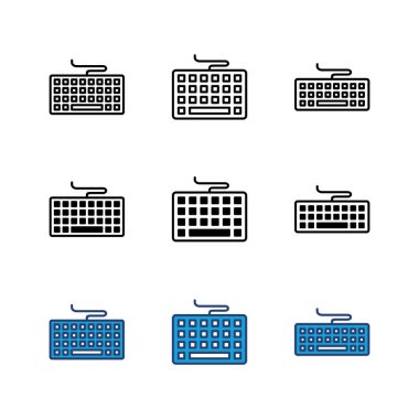 Klavye simgesi ayarlandı. Klavye vektör sembolü