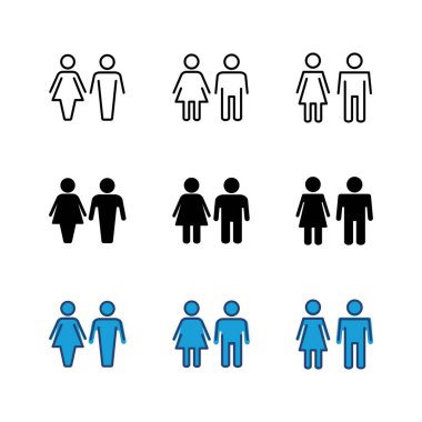 Erkek ve kadın ikonu seti. erkek ve kadın sembolü