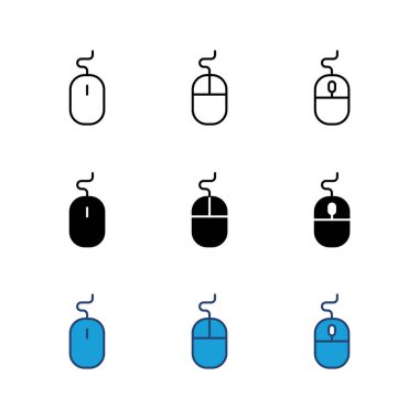 Fare simgesi seti. Simge vektörüne tıklayın. işaretleyici simgesi vektörü.