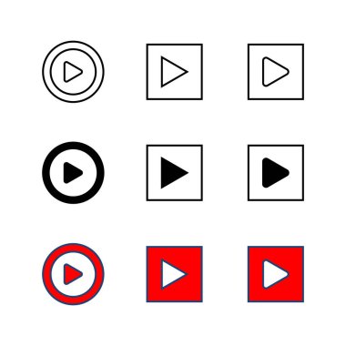 Simge setini çal. Düğme vektör simgesini çal