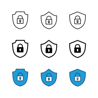 Güvenlik simgesi ayarlandı. Koruma ikonu. Özel hayat. vpn