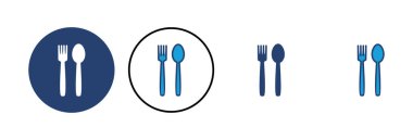 kaşık ve çatal ikon vektörü. kaşık, çatal ve bıçak ikonu vektörü. restoran simgesi