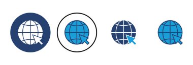 Web simgesi vektörü. Web simgesine git. Web tıklama simgesi