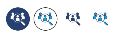 Simge vektörü işe alınıyor. Arama işi boşluk simgesi. İnsan kaynakları konsepti. İşe alım.