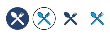 kaşık ve çatal ikon vektörü. kaşık, çatal ve bıçak ikonu vektörü. restoran simgesi