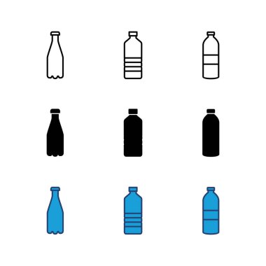 Şişe simgesi seti. şişe vektör simgesi