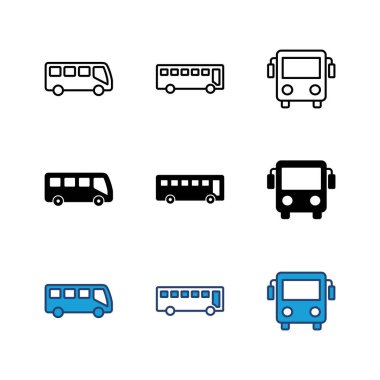 Otobüs simgesi seti. bus vektör simgesi