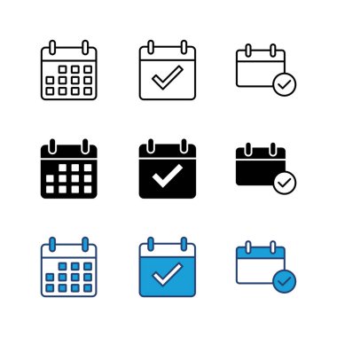 Takvim simgesi ayarlandı. Takvim sembolü. takvim vektör simgesi