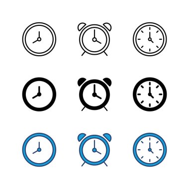 Saat simgesi ayarlandı. Zaman simgesi vektörü. simge simgesini izle