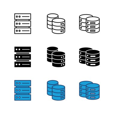 Veritabanı simgesi seti. veritabanı vektörü simgesi
