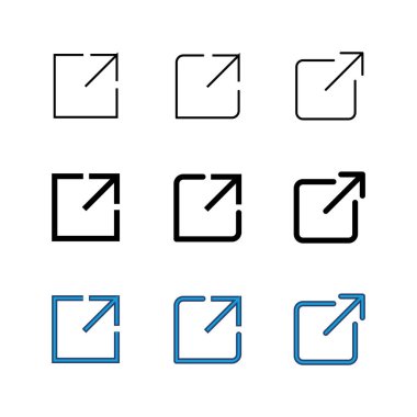 Dış bağlantı simgesi seti. bağlantı simgesi vektörü. hiper bağlantı sembolü