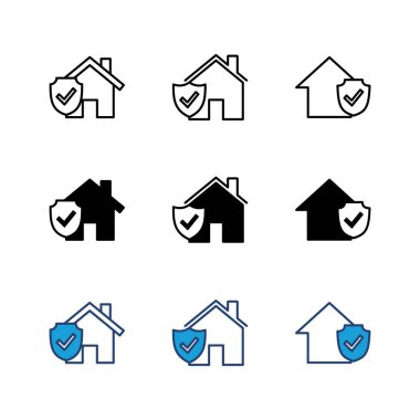 Ev sigortası ikonu. ev koruma simgesi.
