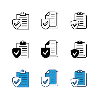 Sigorta ikonu ayarlandı. sigorta sembolü vektörü