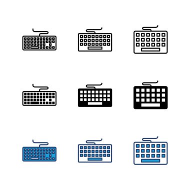 Klavye simgesi ayarlandı. Klavye vektör sembolü