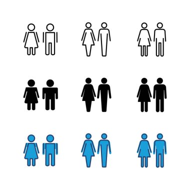 Erkek ve kadın ikonu seti. erkek ve kadın sembolü