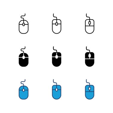 Fare simgesi seti. Simge vektörüne tıklayın. işaretleyici simgesi vektörü.