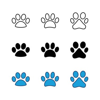 Paw simgesi hazır. Pençe izi ikon vektörü. köpek ya da kedi pençesi