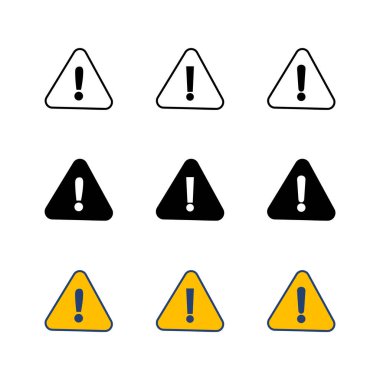 Tehlike işareti. Dikkat işareti simgesi ayarlandı. Tehlike uyarısı işareti