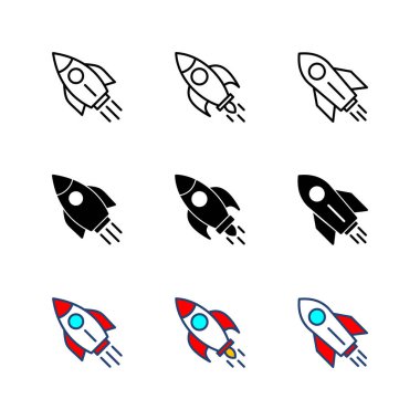 Roket ikonu hazır. Başlangıç simgesi vektörü. 