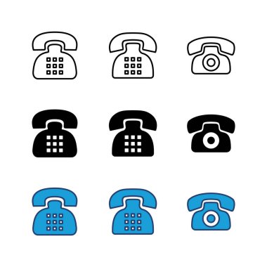 Telefon ikonu seti. telefon simgesi vektörü.