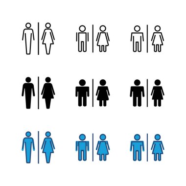 Tuvalet ikonu seti. Tuvalet ikon vektörü. Banyo tabelası. wc, tuvalet