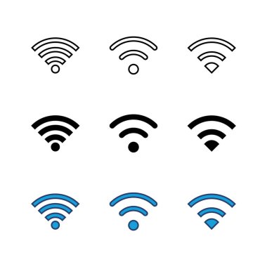 Karı simgesi seti. Sinyal vektör simgesi. Kablosuz simge vektörü