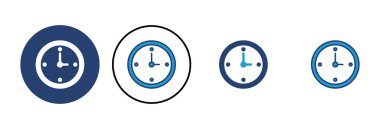 Saat simgesi vektörü. Zaman simgesi vektörü. simge simgesini izle