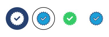 Doğrulanmış simge vektörü. Doğrulama işareti. onaylanmış simge