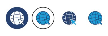 Web simgesi vektörü. Web simgesine git. Web tıklama simgesi