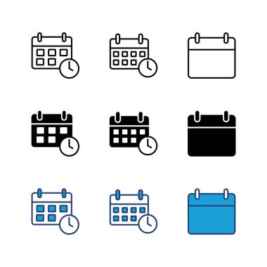 Takvim simgesi ayarlandı. Takvim sembolü. takvim vektör simgesi