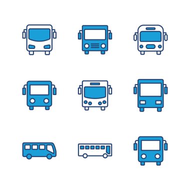 Otobüs simgesi seti. bus vektör simgesi