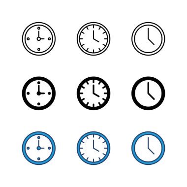 Saat simgesi ayarlandı. Zaman simgesi vektörü. simge simgesini izle